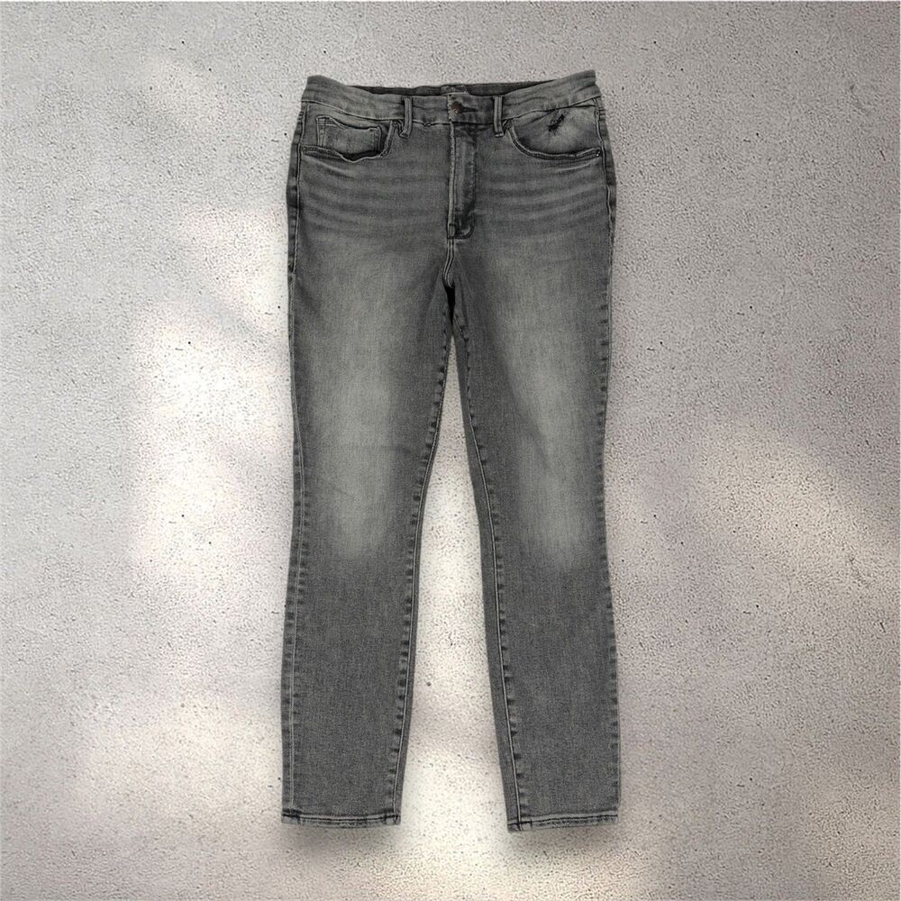 Good American Good Legs Skinny Ankle Jeans Women's 15 Gray High Rise Preppy Chic